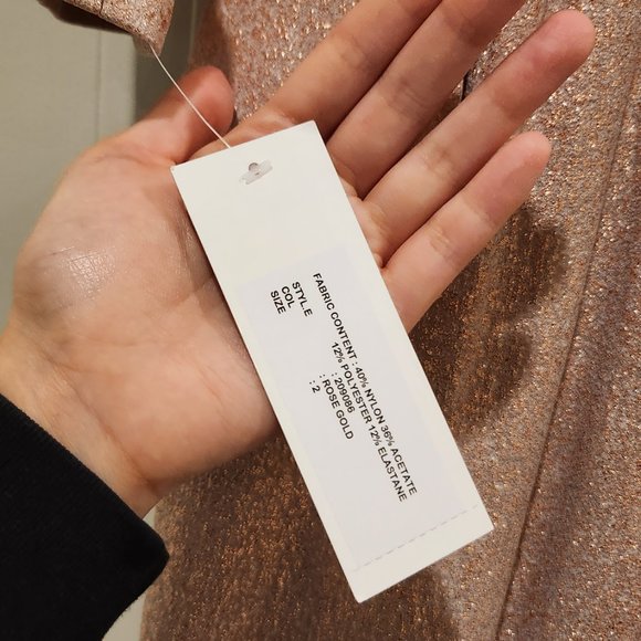 *NWT* Rickie Freeman for Teri Jon Metallic Rose GoldGown - Picture 5 of 8